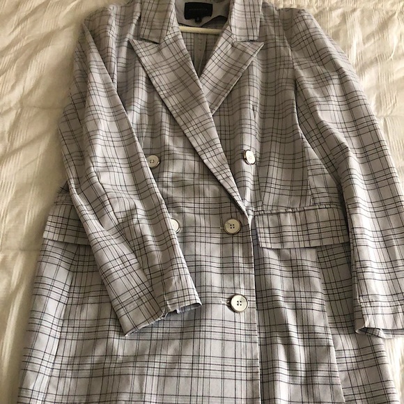 🐰Dynamite Long Plaided Jacket Double Breasted with Six Buttons🐰 Like New 🐇 - Picture 6 of 10